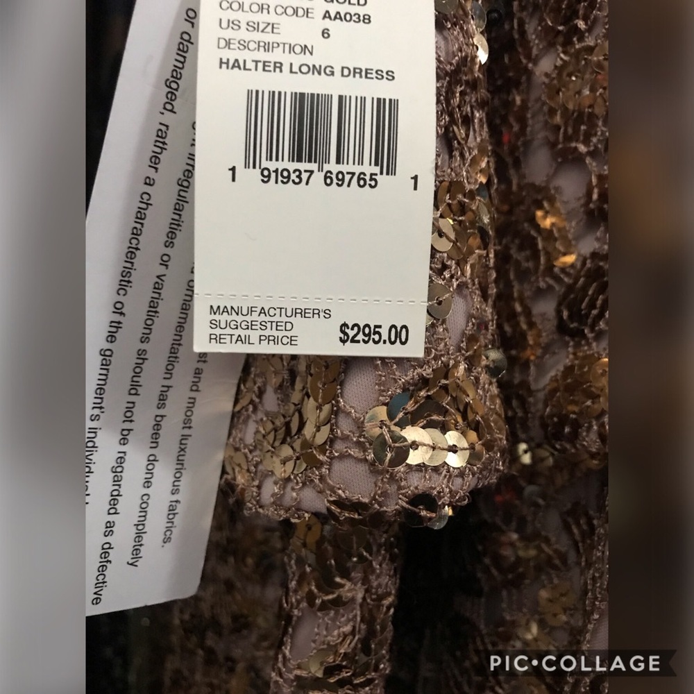 Aidan Mattox Halter neck sequins long Gown - Picture 3 of 9